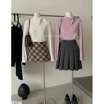 AM0073 ÁO GIỮ NHIỆT CỔ THẮT NƠ