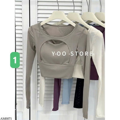 AM0071 ÁO THUN YOGA DÀI TAY KÈM ĐỆM NGỰC NỮ