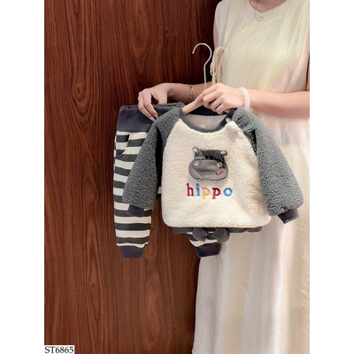 ST6865 SET ÁO LÔNG MIX QUẦN KẺ