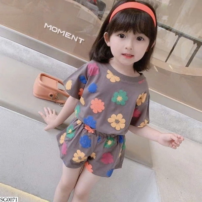 SG0071 BỘ SHORT CỘC TAY CHO BÉ GÁI