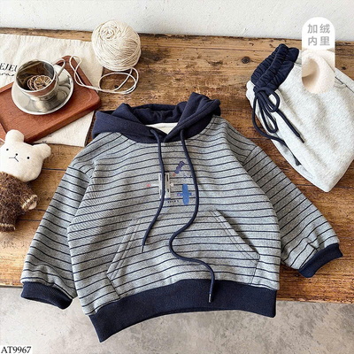 AT9967 ÁO HOODIE KẺ CHO BÉ