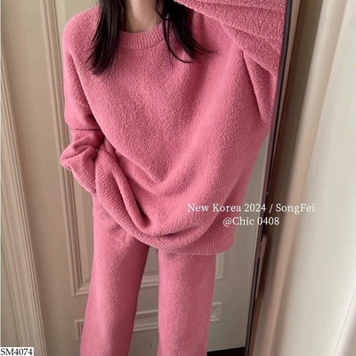 SM4074 BỘ NGỦ LÔNG HỒNG CHO NỮ