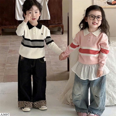 A3697 ÁO POLO DÀI TAY PHỐI MÀU CHO BÉ