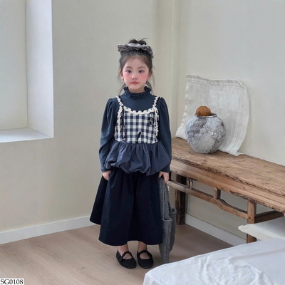 SG0108 SET ÁO PHỐI CHÂN VÁY CHO BG