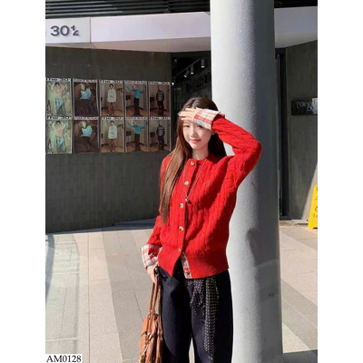 AM0128 ÁO CARDIGAN LEN PHỐI TAY