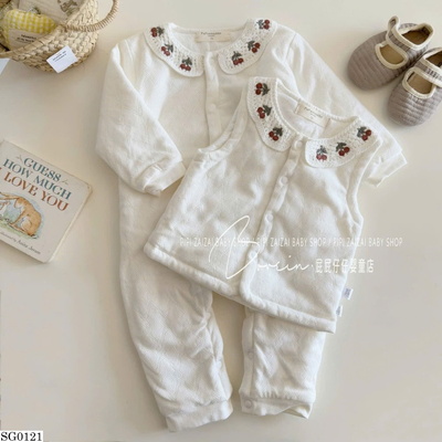 SG0121 SET BODY PHỐI ÁO GILE HỌA TIÊT CỔ ÁO CHO BÉ