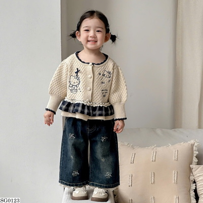 SG0123 SET ÁO KIỂU KITTY PHỐI QUẦN JEANS