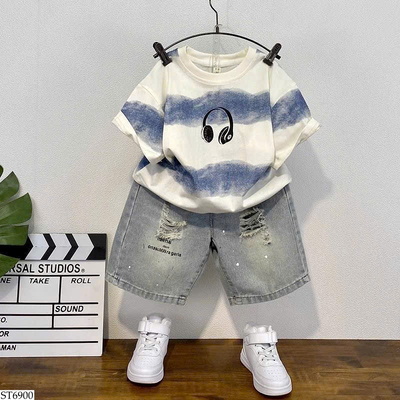ST6900 ÁO PHÔNG PHỐI QUẦN SHORT JEAN CHO BT