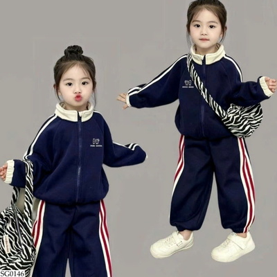 SG0146 BỘ NỈ KHÓA KÉO CHO BÉ GÁI