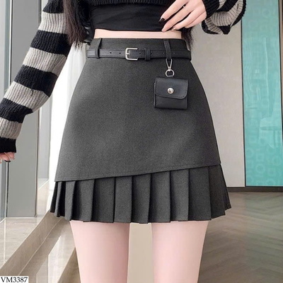 VM3387 CHÂN VÁY LƯNG CAO XẾP LY CHO NỮ