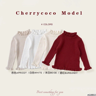 AG8802 ÁO LEN CỔ BÈO CHERRY COCO