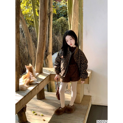 SG0152 SET ÁO KHOÁC DA BEO MIX QUẦN SHORT BG