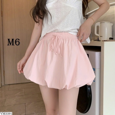 VM3391  VÁY NGẮN DÁNG BÍ PHỒNG MÀU TRƠN