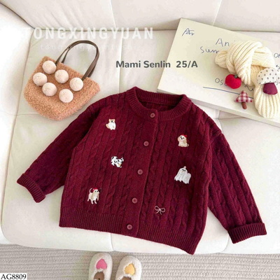 AG8809 ÁO LEN CARDIGAN CHO BÉ GÁI