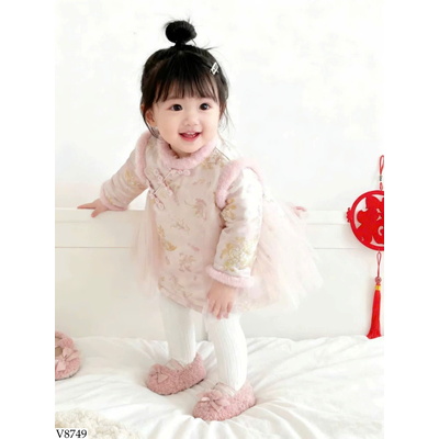 V8749 VÁY HỌA TIẾT TRUNG HOA BG