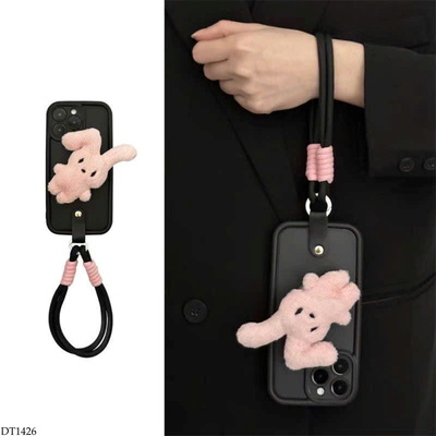 DT1426 ỐP ĐIỆN THOẠI THỎ HỒNG KÈM DÂY ĐEO