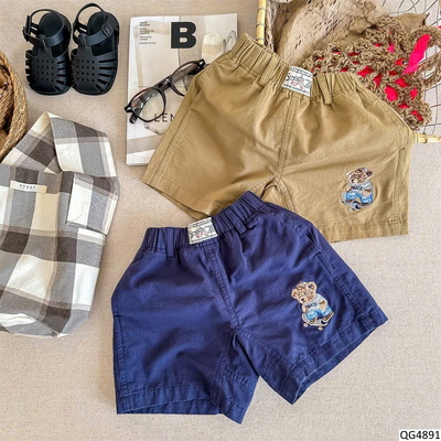 QG4891 QUẦN SHORT THÔ THÊU GẤU ADBABY