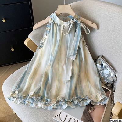 AM0238 ÁO BABYDOLL CỔ YẾM THẮT NƠ