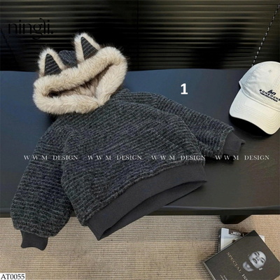 AT0055 ÁO HOODIE KẺ LÓT LÔNG CHO BÉ