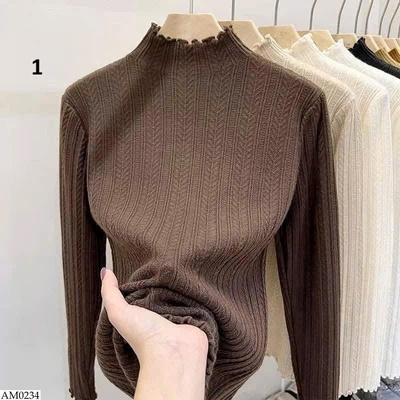 AM0234 ÁO LEN NHÚN BÈO CỔ CAO