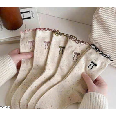 TC2054 SET 10 ĐÔI TẤT NƠ VIỀN BÈO