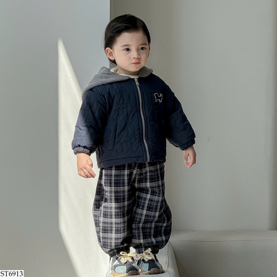 ST6913 SET ÁO KHOÁC MIX QUẦN KẺ BT