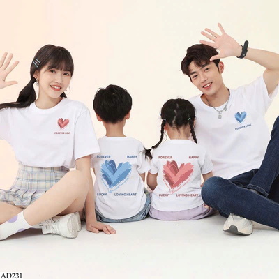 AD231 ÁO PHÔNG TRÁI TIM GIA ĐÌNH