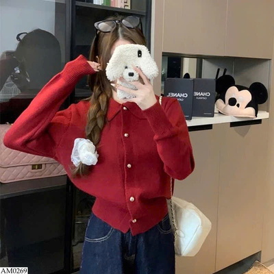 AM0269 ÁO LEN CARDIGAN CỔ BẺ NỮ