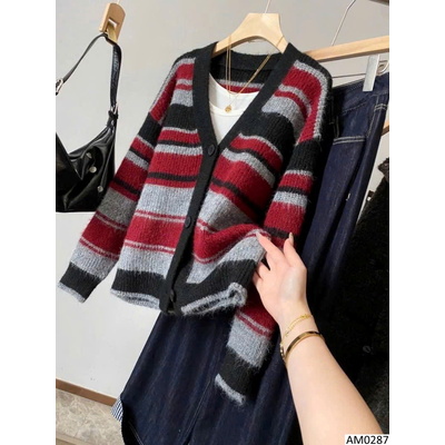 AM0287 ÁO KHOÁC LEN CARDIGAN KẺ