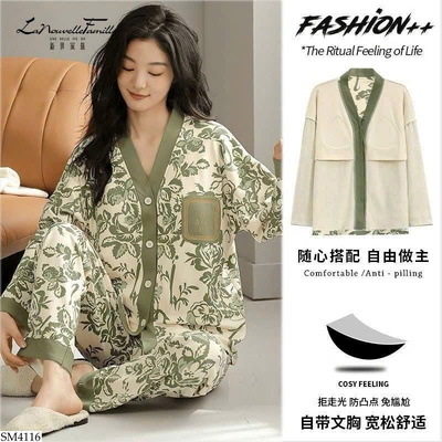 SM4116 BỘ PIJAMA HỌA TIẾT KÈM BRA