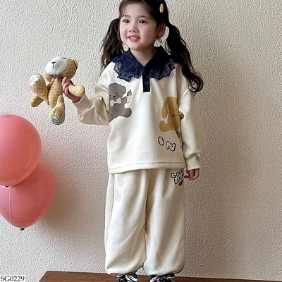 SG0229 BỘ NỈ PHỐI REN BG