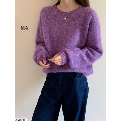 AM0303 ÁO LEN LÔNG CỔ TRÒN NỮ