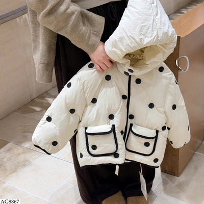 AG8867 ÁO KHOÁC CHẤM BI CHO BÉ GÁI