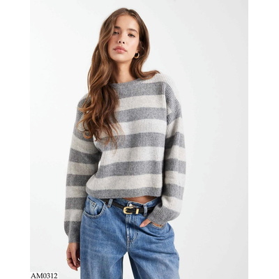 AM0312 ÁO LEN KẺ INBLUE CHO NỮ