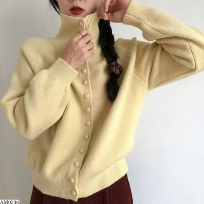 AM0336 ÁO CARDIGAN CỔ CAO