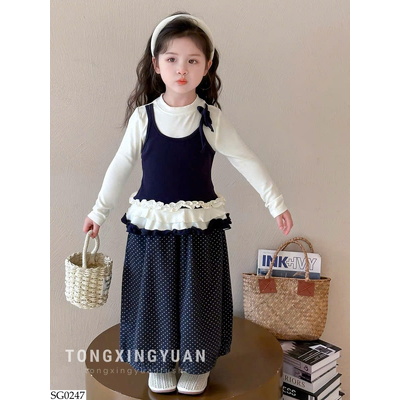 SG0247 SET ÁO PHỐI QUẦN CHẤM BI