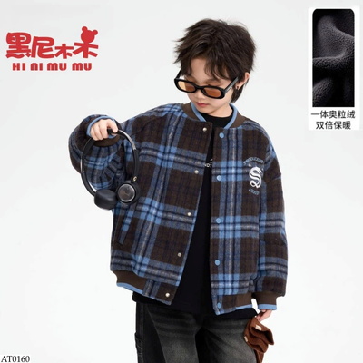 AT0160 ÁO KHOÁC BOMBER KẺ CHO BÉ TRAI a