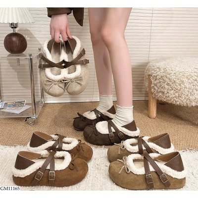 GM11165 GIÀY BÚP BÊ LÓT LÔNG QUAI CHÉO NỮ