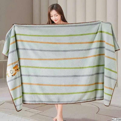 K1358 COMBO 2C KHĂN TẮM THÊU GẤU SZ ĐẠI