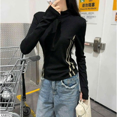AM0323 ÁO NỮ TAY DÀI PHỐI SỌC
