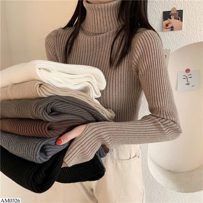 AM0326 ÁO LEN CỔ CAO ÔM DÁNG
