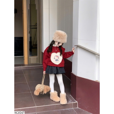 SG0248 SET ÁO LEN KITTY MIX CV CHẦN BÔNG