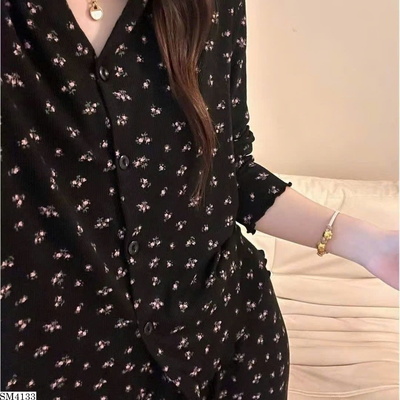 SM4133 BỘ NGỦ DÀI HỌA TIẾT HOA NỮ