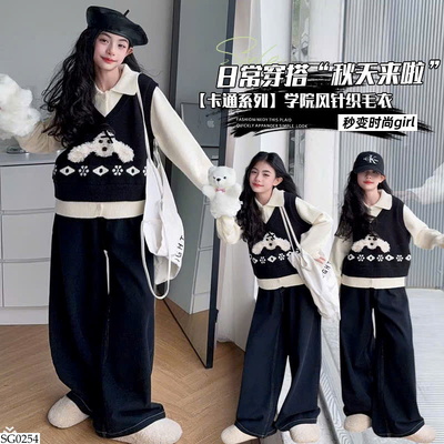 SG0254 SET ÁO LEN CÚN PHỐI QUẦN JEAN CHO BG giá mới
