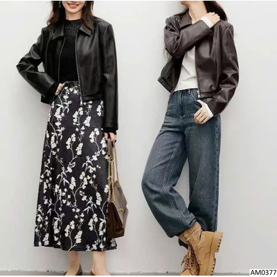 AM0377 ÁO DA KÉO KHOÁ NỮ