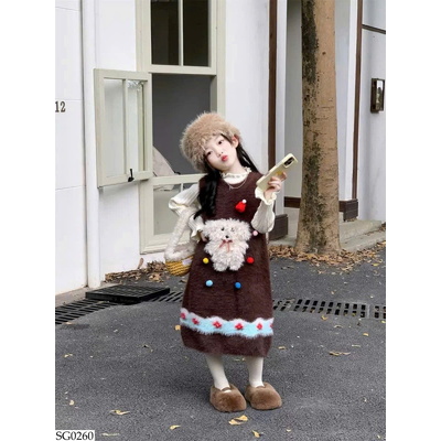 SG0260 SET ÁO LEN MIX VÁY CÚN BG