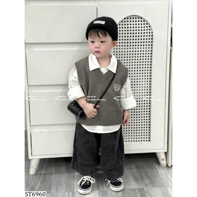 ST6960 SET ÁO GILE PHỐI QUẦN JEAN