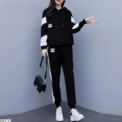 SM4141 BỘ NỈ THỂ THAO THỜI TRANG PHỐI MÀU  CHO NỮ
