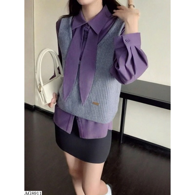 AG8911 SƠ MI KÈM GILE LEN ANNA