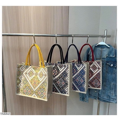 TM6843 TÚI TOTE HỌA TIẾT THỔ CẨM